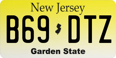 NJ license plate B69DTZ