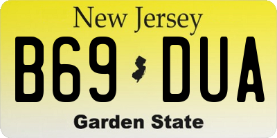 NJ license plate B69DUA