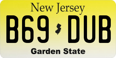 NJ license plate B69DUB