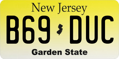 NJ license plate B69DUC