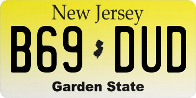 NJ license plate B69DUD