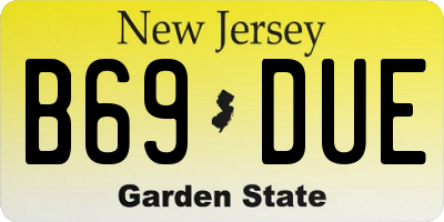 NJ license plate B69DUE