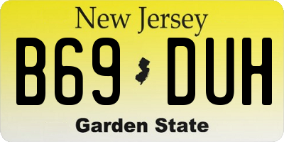 NJ license plate B69DUH