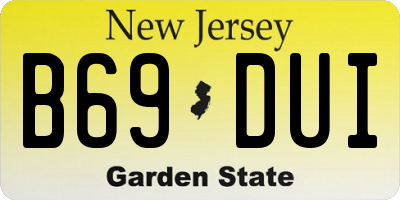 NJ license plate B69DUI