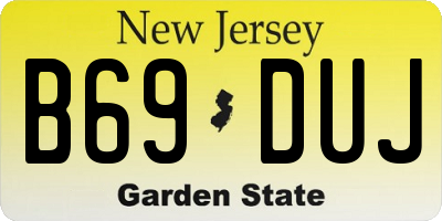NJ license plate B69DUJ