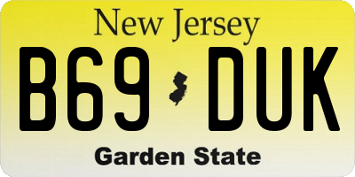 NJ license plate B69DUK