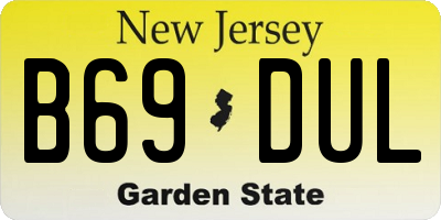 NJ license plate B69DUL