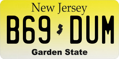 NJ license plate B69DUM