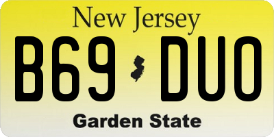 NJ license plate B69DUO