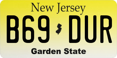 NJ license plate B69DUR