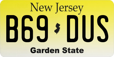 NJ license plate B69DUS