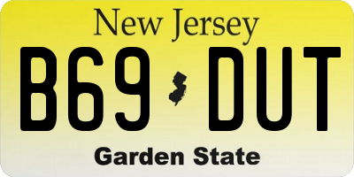 NJ license plate B69DUT