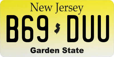 NJ license plate B69DUU