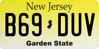 NJ license plate B69DUV
