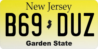 NJ license plate B69DUZ