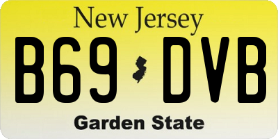 NJ license plate B69DVB