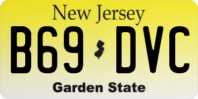 NJ license plate B69DVC