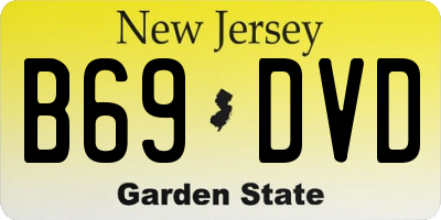 NJ license plate B69DVD
