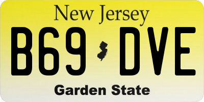NJ license plate B69DVE