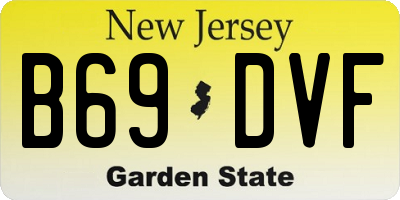 NJ license plate B69DVF
