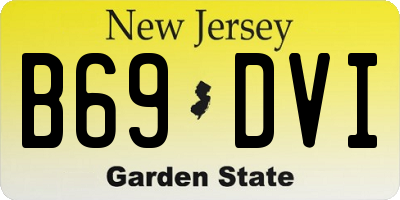 NJ license plate B69DVI