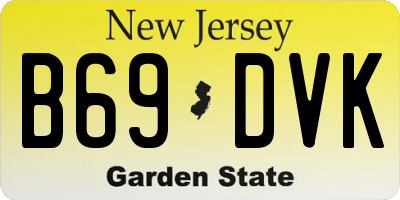 NJ license plate B69DVK