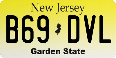 NJ license plate B69DVL