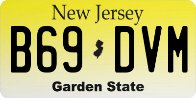 NJ license plate B69DVM