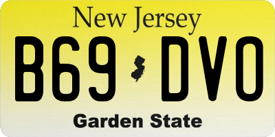 NJ license plate B69DVO