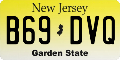 NJ license plate B69DVQ