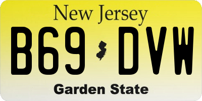 NJ license plate B69DVW
