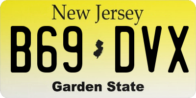 NJ license plate B69DVX