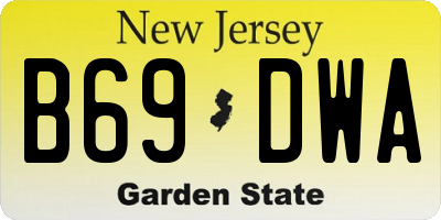 NJ license plate B69DWA