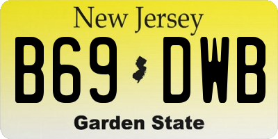 NJ license plate B69DWB