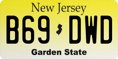 NJ license plate B69DWD