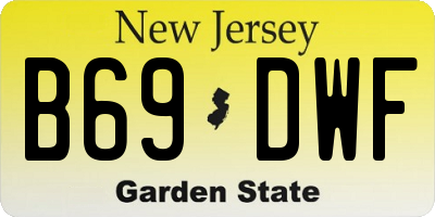 NJ license plate B69DWF