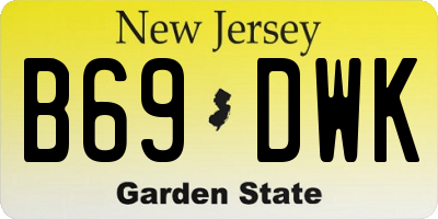 NJ license plate B69DWK