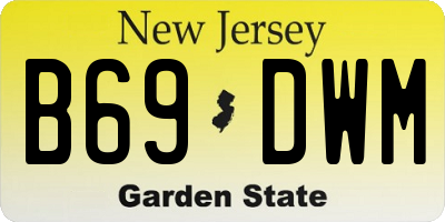 NJ license plate B69DWM