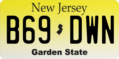 NJ license plate B69DWN