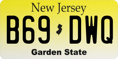 NJ license plate B69DWQ