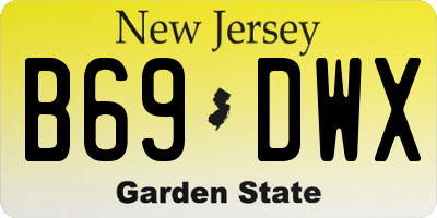 NJ license plate B69DWX