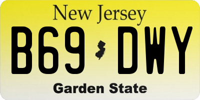 NJ license plate B69DWY