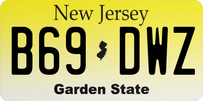 NJ license plate B69DWZ