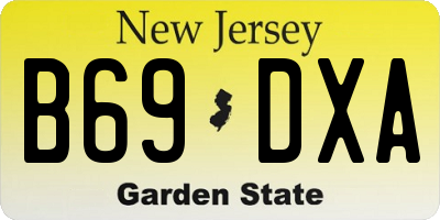 NJ license plate B69DXA