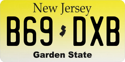 NJ license plate B69DXB