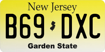 NJ license plate B69DXC