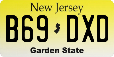 NJ license plate B69DXD