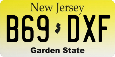 NJ license plate B69DXF