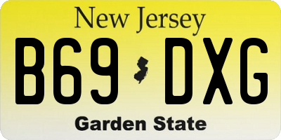 NJ license plate B69DXG