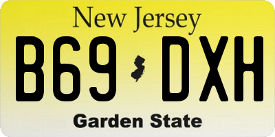 NJ license plate B69DXH